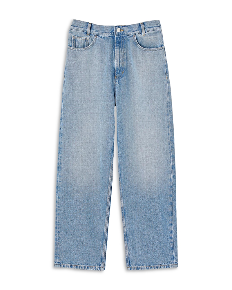 Sandro Bibi High Rise Wide Leg Jeans In Light Blue In Light Blue