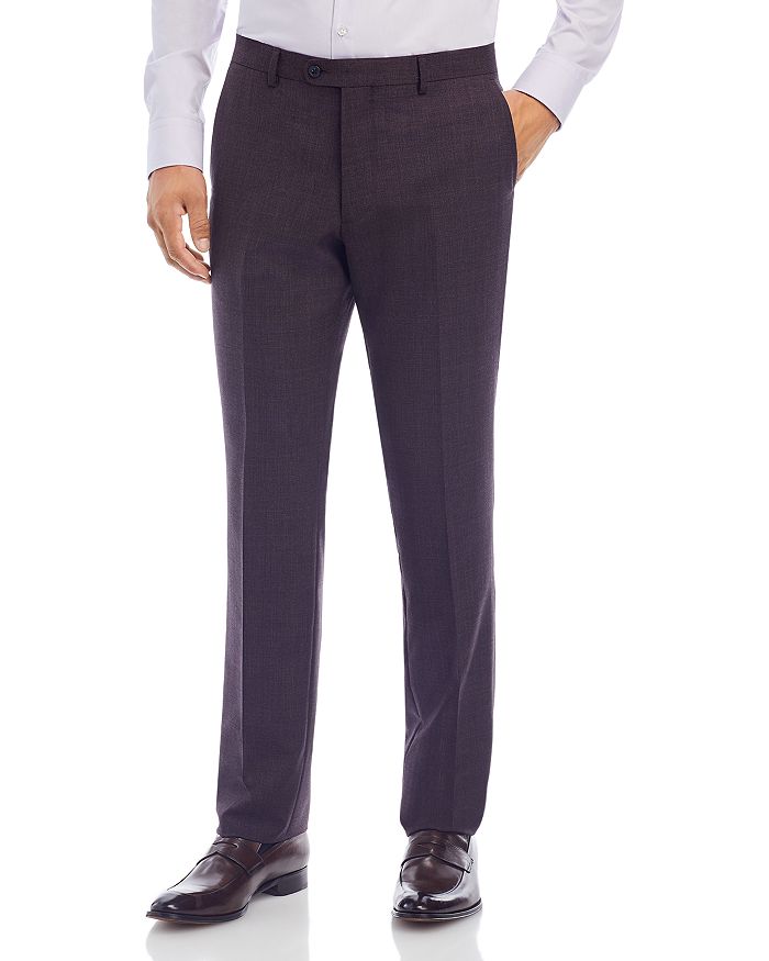 John Varvatos Star USA Purple Textured Solid Slim Fit Suit Pants ...