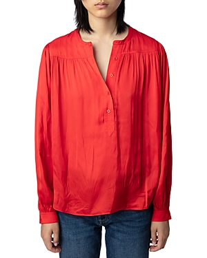 Zadig & Voltaire Tigy Satin-finish Blouse In Japon