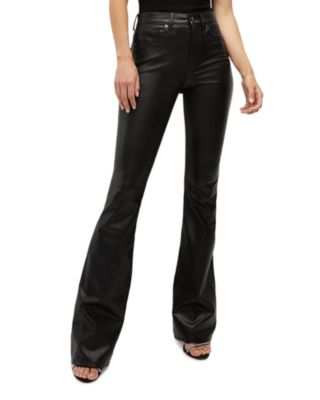 Veronica Beard Beverly High Rise Faux Leather Flare Jeans in Black