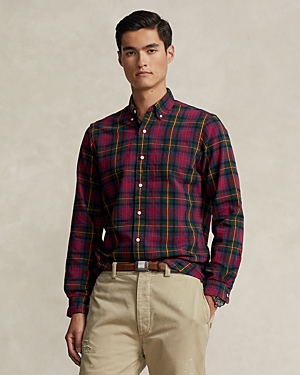 Polo Ralph Lauren Classic Fit Plaid Oxford Button Down Shirt In 6136 Red/green Multi