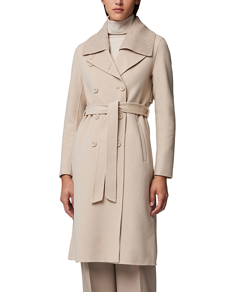 Soia & Kyo Double Breasted Ribbed Collar Coat