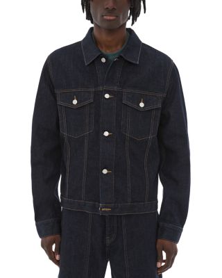 Helmut Lang Indigo Spread Collar Denim Jacket In Indigo Rinse