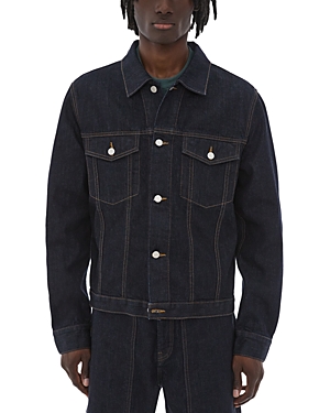 Helmut Lang Indigo Spread Collar Denim Jacket In Indigo Rinse