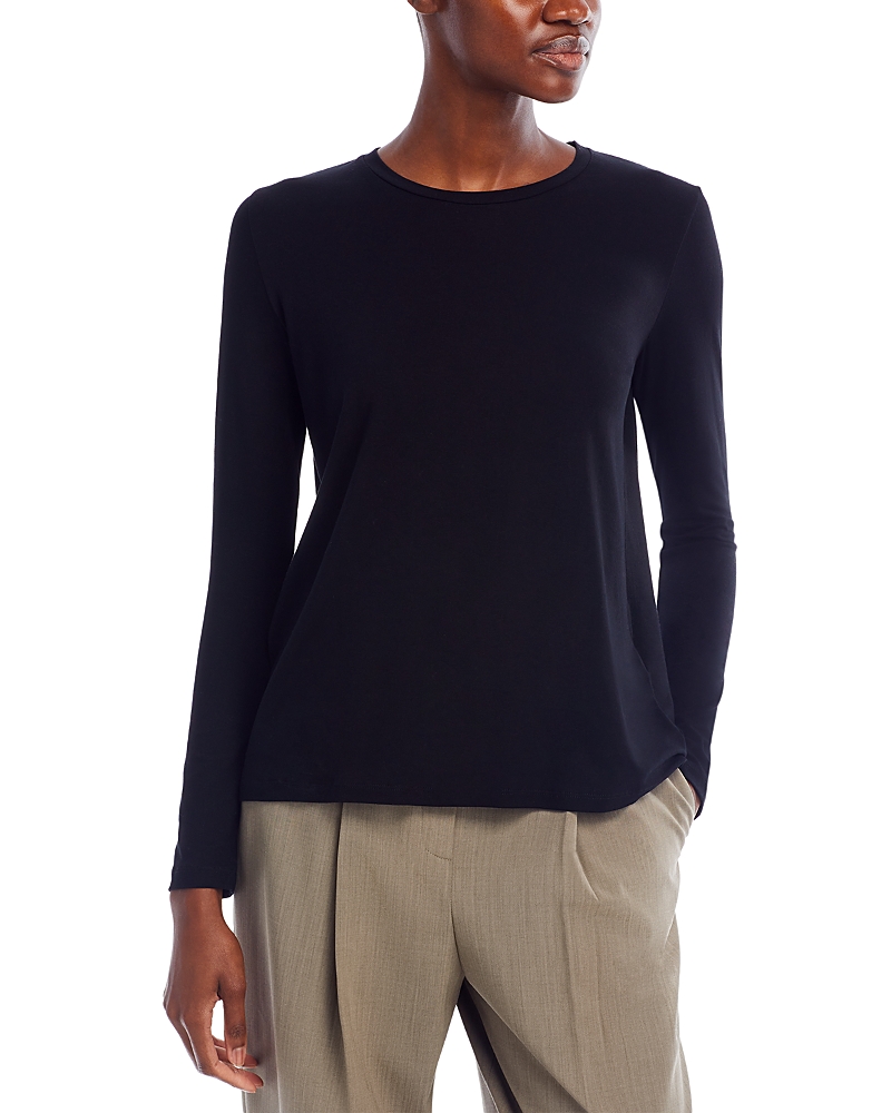 Shop Majestic Pleat Back Tee In Noir