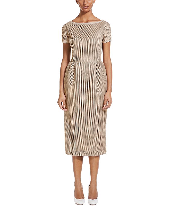 Max Mara Barbian Perforated Short Sleeved Dress | Bloomingdale's