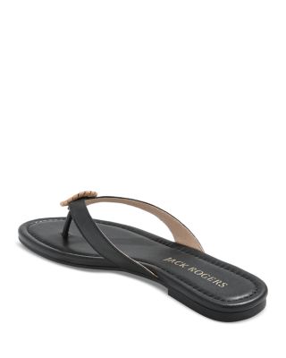 Jack Rogers Women's Roxy Whipstitch Flip Flop Sandals In Black/toast