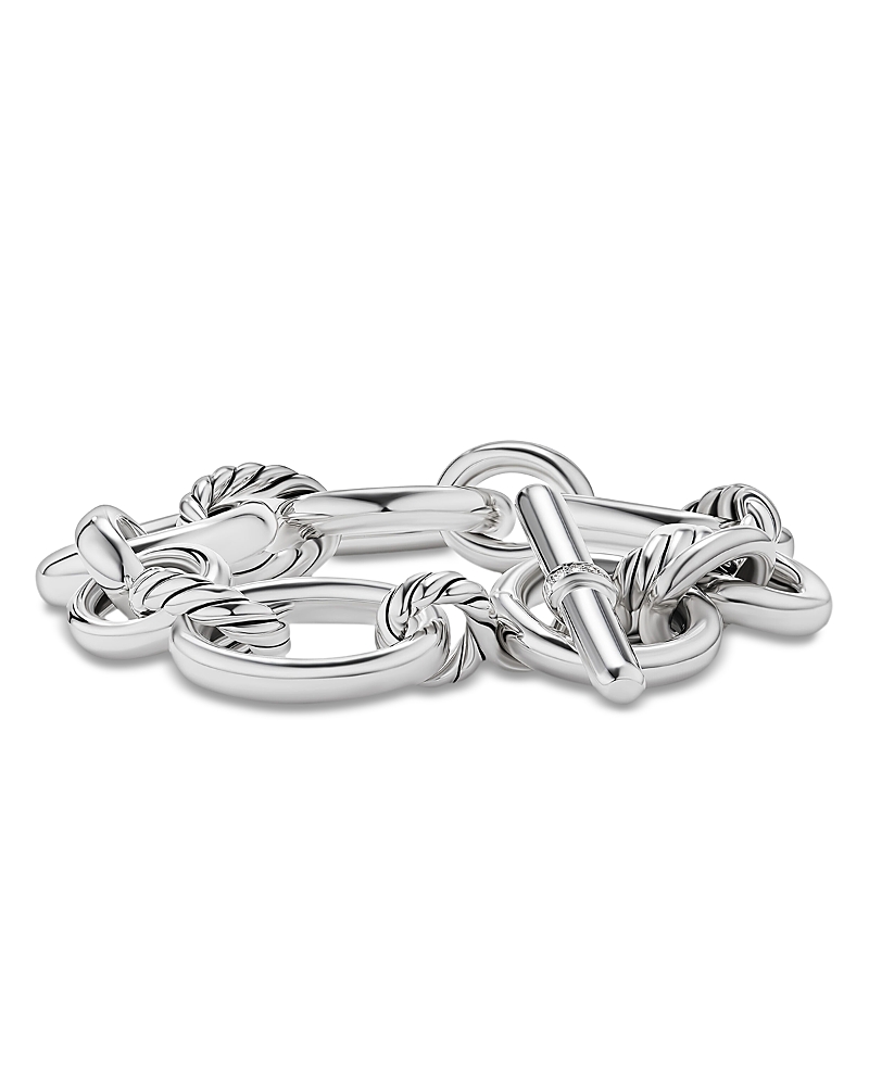 David Yurman Sterling Silver Mercer Diamond Link Bracelet