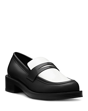 Shop Stuart Weitzman Women's Palmer Bold Loafer In Black/white