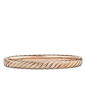David Yurman - 18K Rose Gold Sculpted Cable Twist Bangle Bracelet