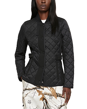 Shop Moose Knuckles Riis Mixed Media Quilted Jacket In Black