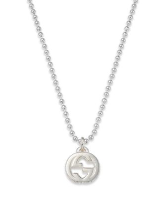 Gucci Iconic Enamel Interlocking GG Pendant Necklace