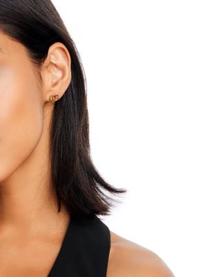 Gucci 18K Yellow Gold Running G Stud Earrings