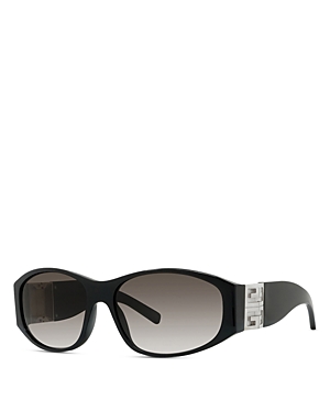 Shop Givenchy 4g Round Sunglasses, 58mm In Black/gray Gradient