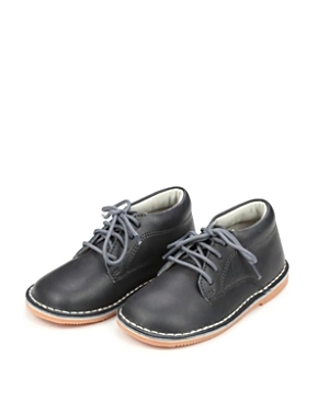 Shop L'amour Shoes Boys' Tuck Mid-top Lace Up Shoe - Toddler, Little Kid In Dark Grey