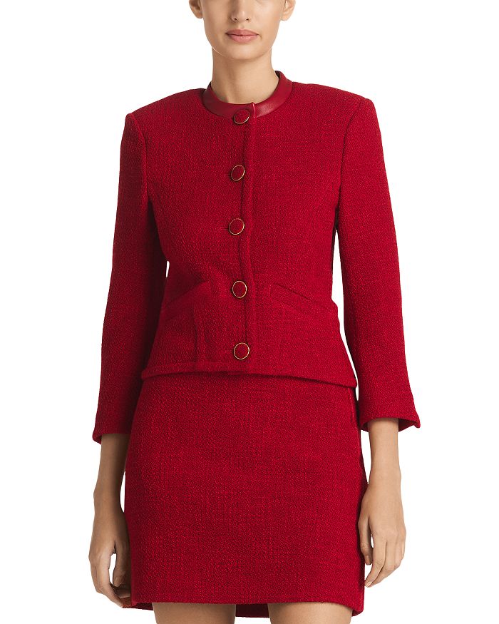 St. John Women's Terry Tweed Jacket - Red - Size 4 - Crimson