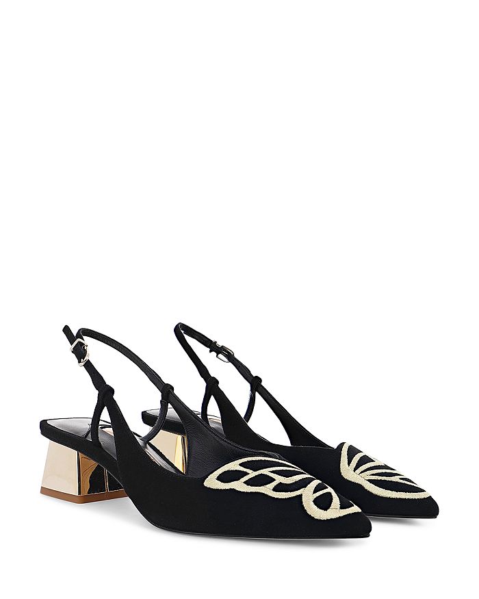 Sophia ster Women's Embroidered Butterfly Slingback Kitten Heel Pumps Bloomingdale's
