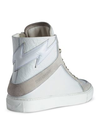 Women's High Flash Distressed Leather High Top Sneakers