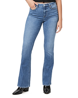 Shop Paige Laurel Canyon High Rise Flare Jeans In Rock Show Distressed