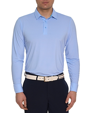 Robert Graham Alastor Classic Fit Long Sleeve Performance Polo Shirt In Light Blue