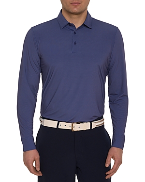 Robert Graham Alastor Classic Fit Long Sleeve Performance Polo Shirt In Navy