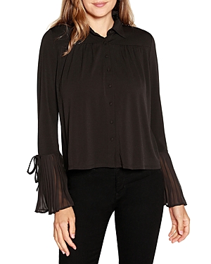 Belldini Button Front Flare Sleeve Top