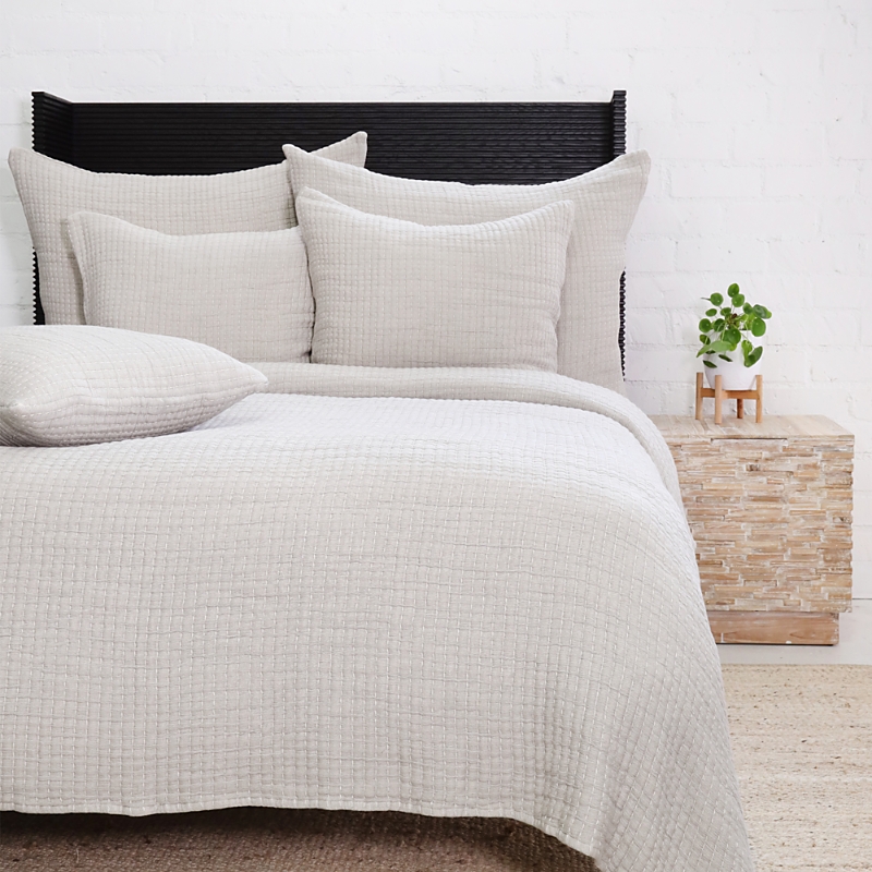 Pom Pom At Home Vancouver Cotton Gauze Coverlet In Grey