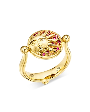TEMPLE ST CLAIR 18K YELLOW GOLD MULTI STONE ECLIPSE SWIVEL RING