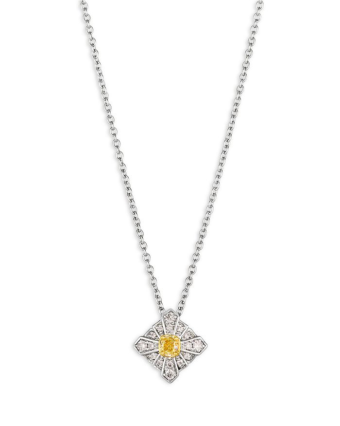 Bloomingdale's - Yellow & White Diamond Pendant Necklace in 14K Yellow Gold & Platinum, 18"