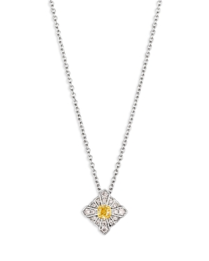 Bloomingdale's Yellow & White Diamond Pendant Necklace In 14k Yellow Gold & Platinum, 18 In Yellow/white