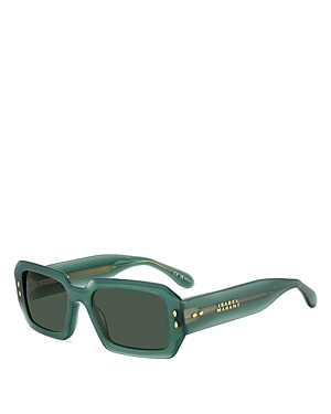 Shop Isabel Marant Rectangular Sunglasses, 53mm In Green/green Solid