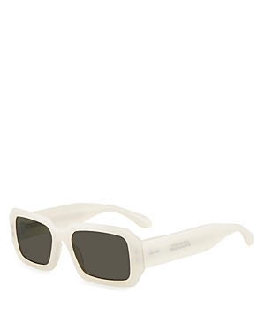 Shop Isabel Marant Rectangular Sunglasses, 53mm In White/gray Solid