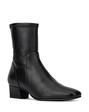 Aquatalia Stassi Stretch Suede Ankle Boots In Black