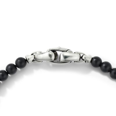 Men's Spiritual Beads Evil Eye Bracelet with Black Onyx and Sapphires