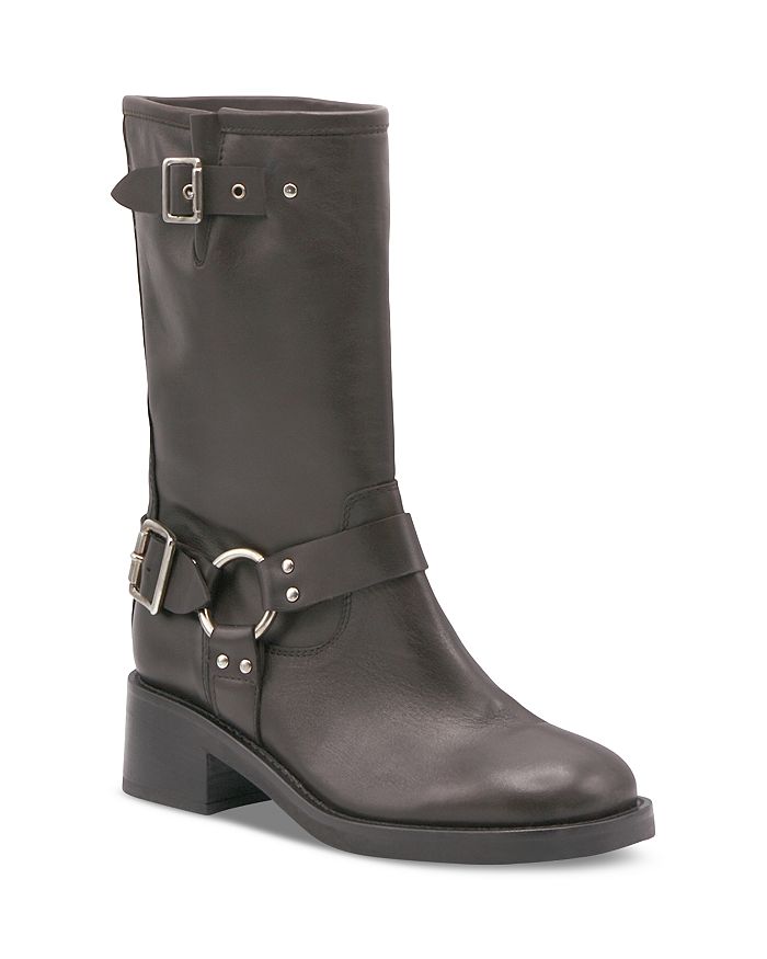 Charles by charles david triple shop buckle lace up moto booties