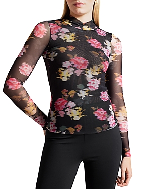 TED BAKER MALYEL PRINTED MESH TOP