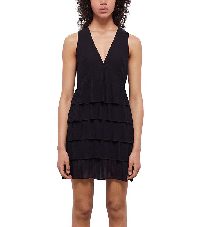 Button Up Tiered Babydoll Dress : Olive