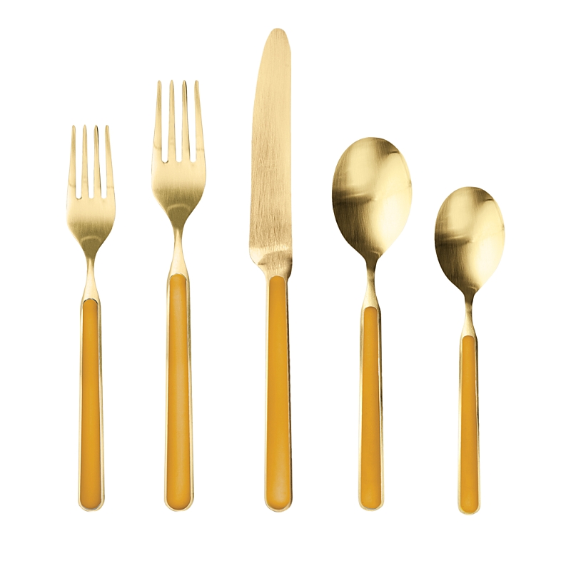 Mepra Fantasia Ice Oro 20 Piece Flatware Set In Mustard