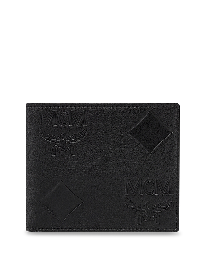 Mcm Aren Small Maxi Monogram Embossed Leather Wallet