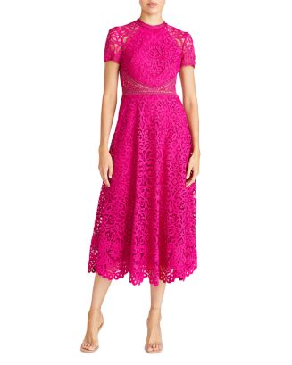 ML Monique Lhuillier Lace Midi Dress | Bloomingdale's