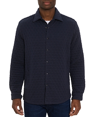 Robert Graham Tulano Quilted Knit Snap-up Shirt In Navy