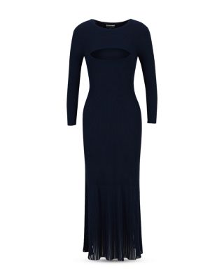 chinese dress ladies Knit Ribbed Solid Mermaid Dress, Wine / Xs