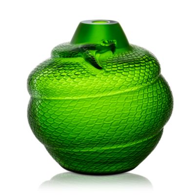 Lalique - Serpent Vase, Amazon Green