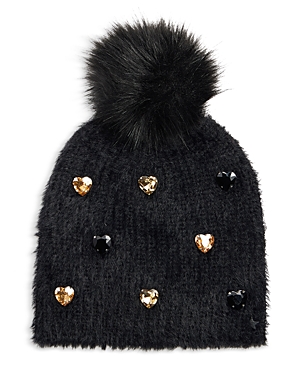 Faux Alpaca Crystal Embellished Hat