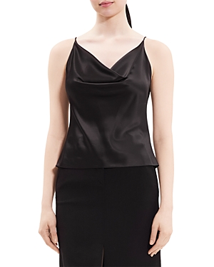 Shop Theory Satin Cowl Neck Cami In Mink