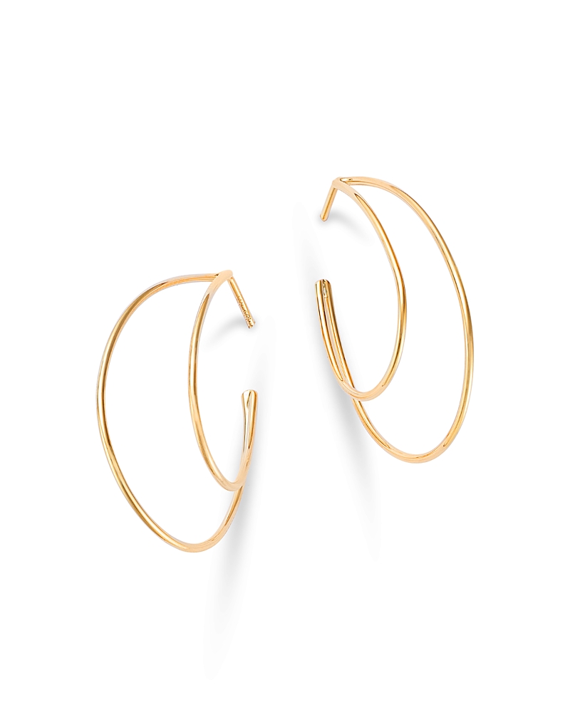 Moon & Meadow 14k Yellow Gold Double Wire Hoop Earrings In Gold