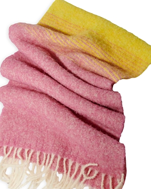 Maje Gradient Fringe Scarf In Pink/yellow