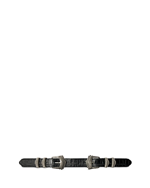 Maje 123 A Double Grunge Leather Belt