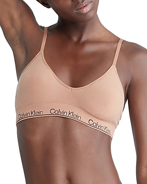 Shop Calvin Klein Modern Cotton Naturals Seamless Lightly Lined Triangle Bralette In Sandalwood