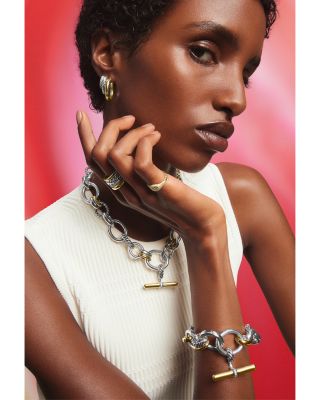 18K Yellow Gold & Sterling Silver DY Mercer Diamond Multirow Ring